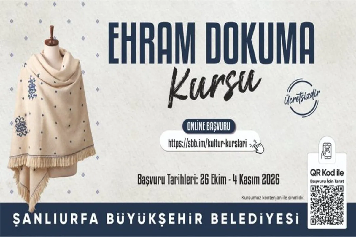 Şanlıurfa Büyükşehir Belediyesi’nden Ücretsiz Ehram Dokuma Kursu