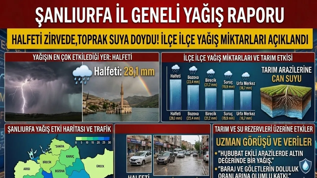 Şanlıurfada Yağış Raporu