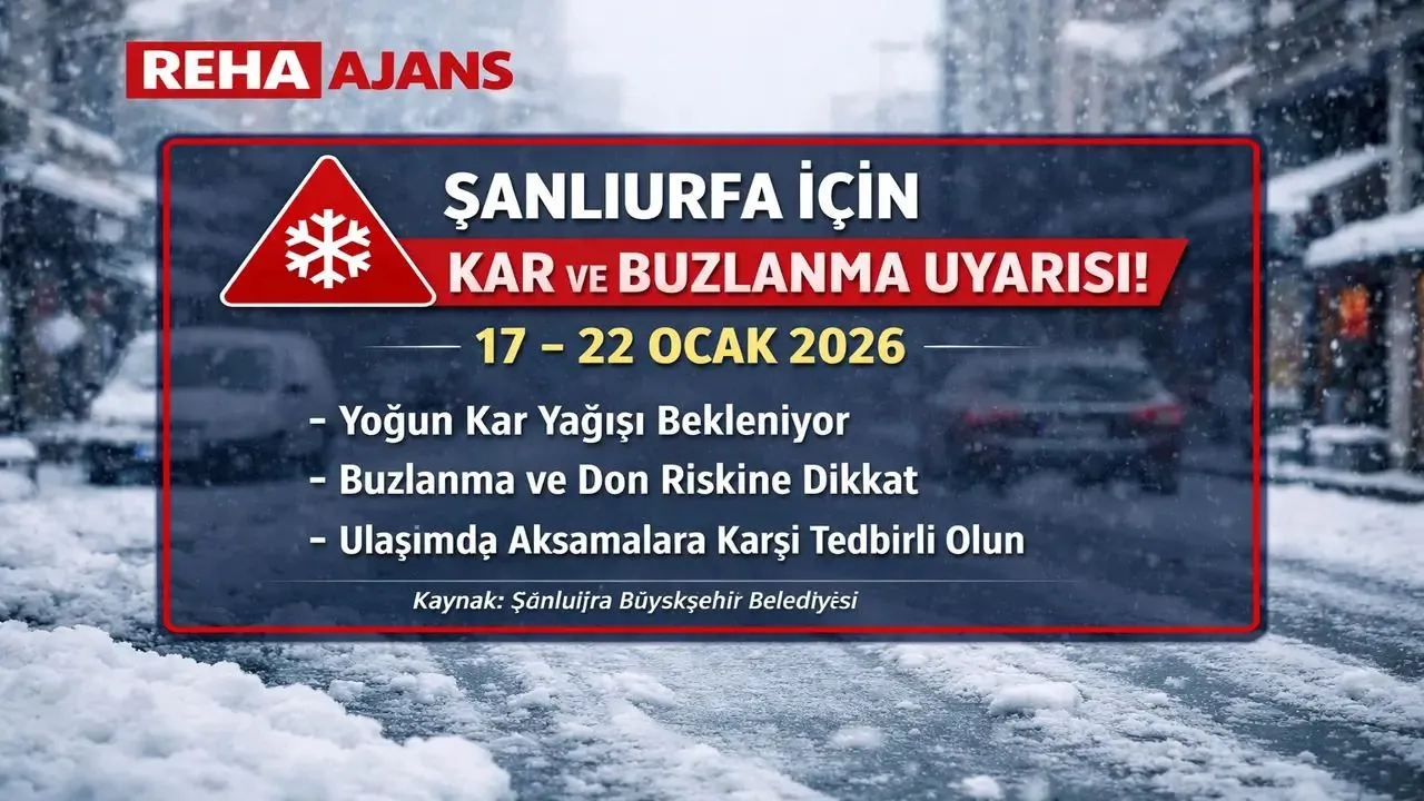 Şanlıurfa’da Soğuk Hava, Kar ve Buzlanma Uyarısı