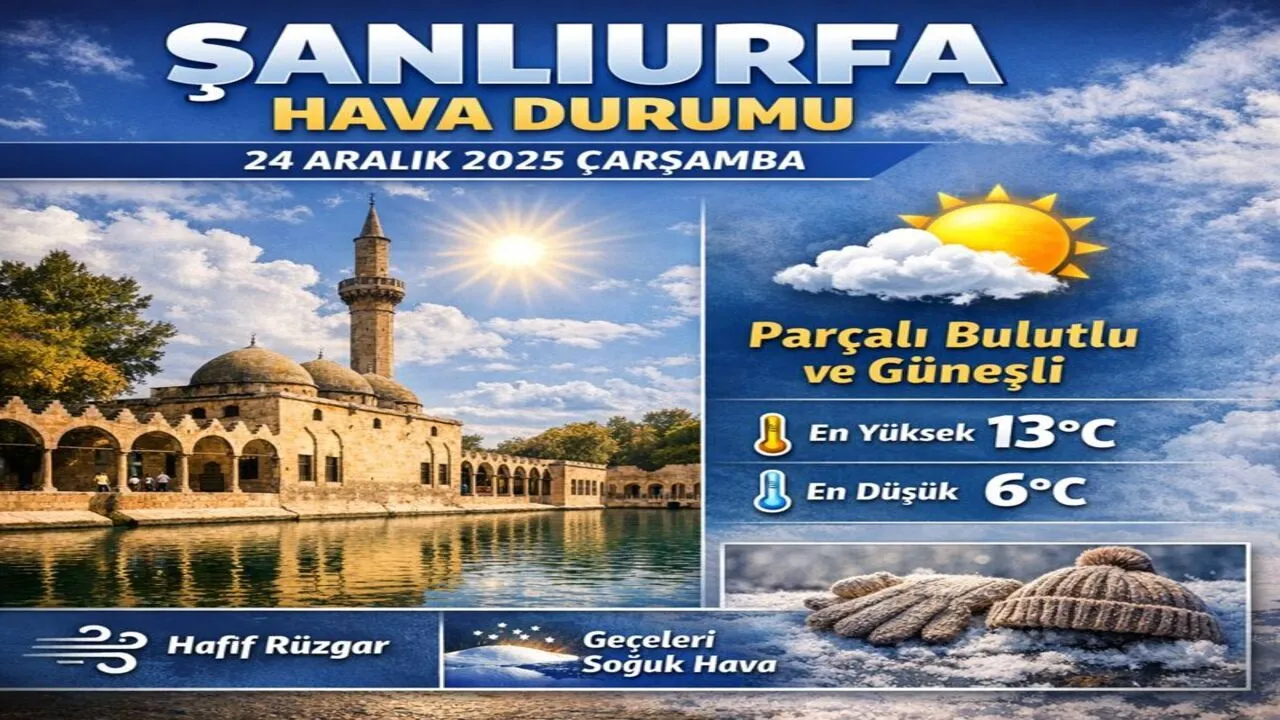 24 Aralık 2025 Çarşamba Şanlıurfa Hava Durumu