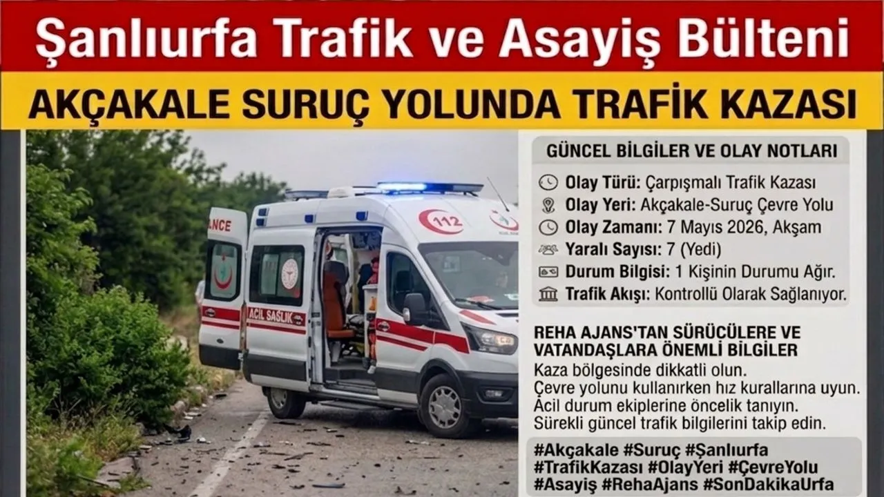 SURUÇ AKÇAKALE YOLUNDA TRAFİK KAZASI