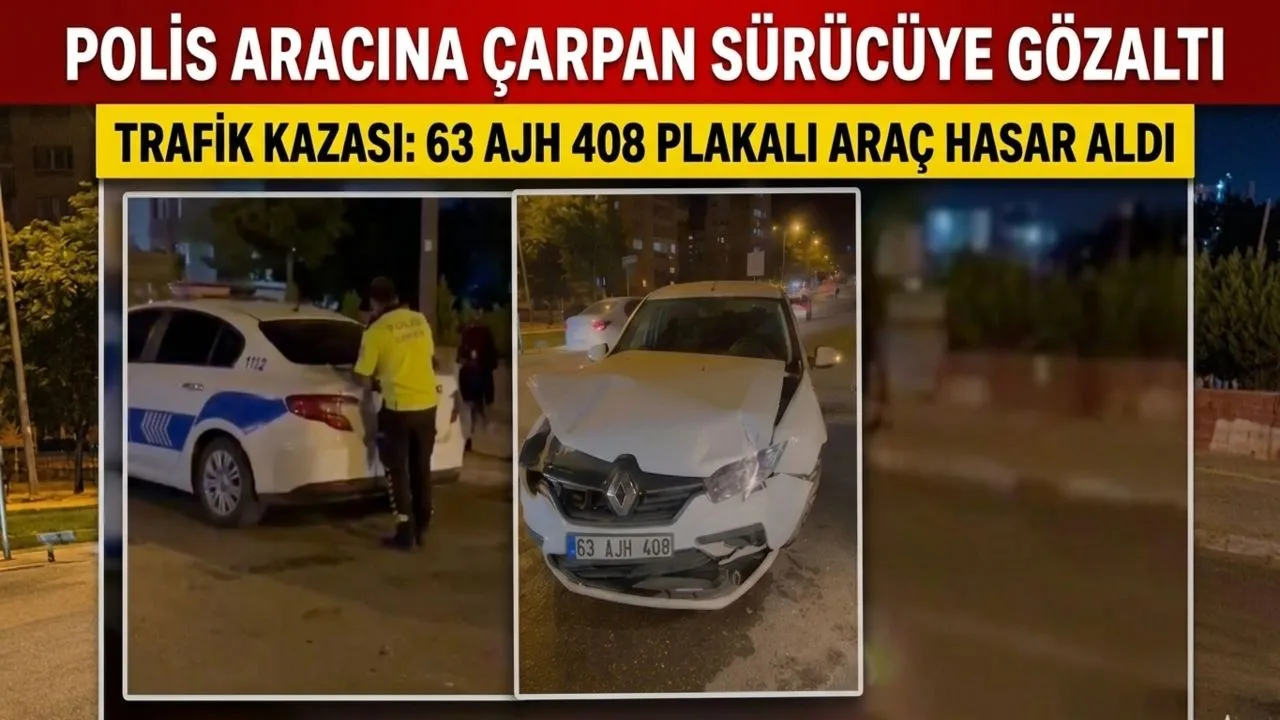 Polis Aracına Çarpan Sürücü Gözaltına Alındı
