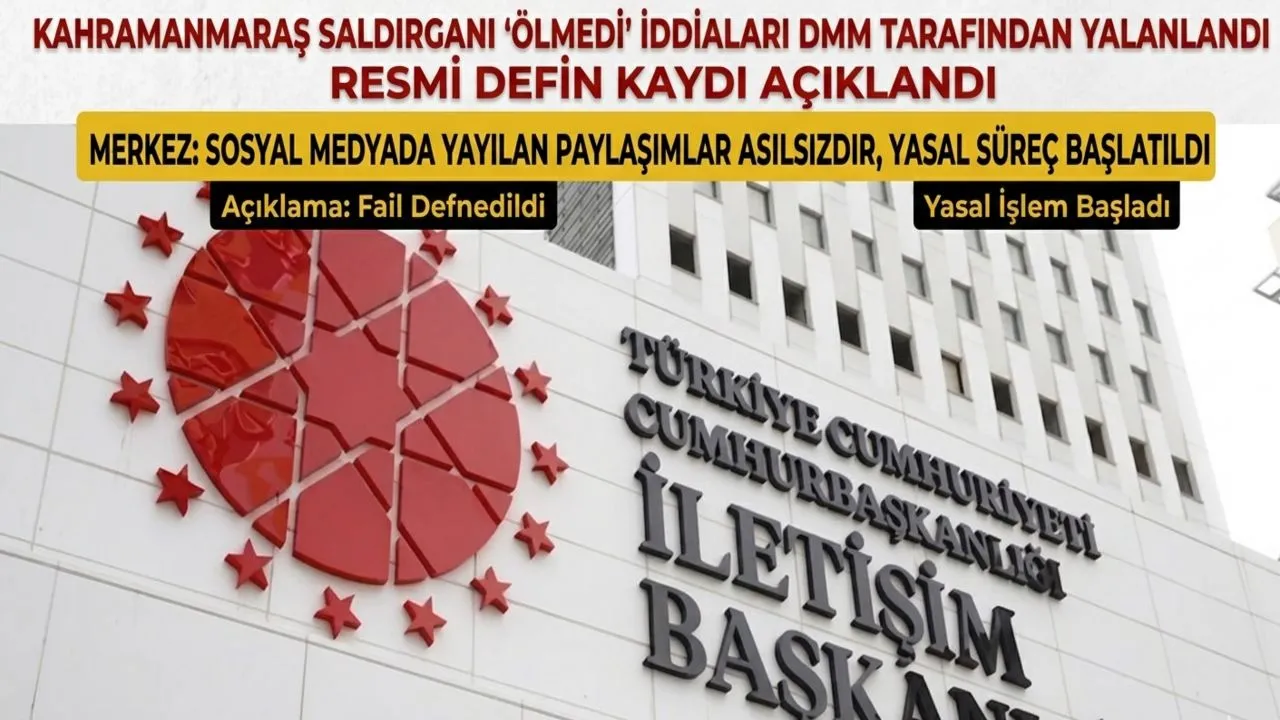 Kahramanmaraş Saldırganı Hakkında DMM den Net Yanıt