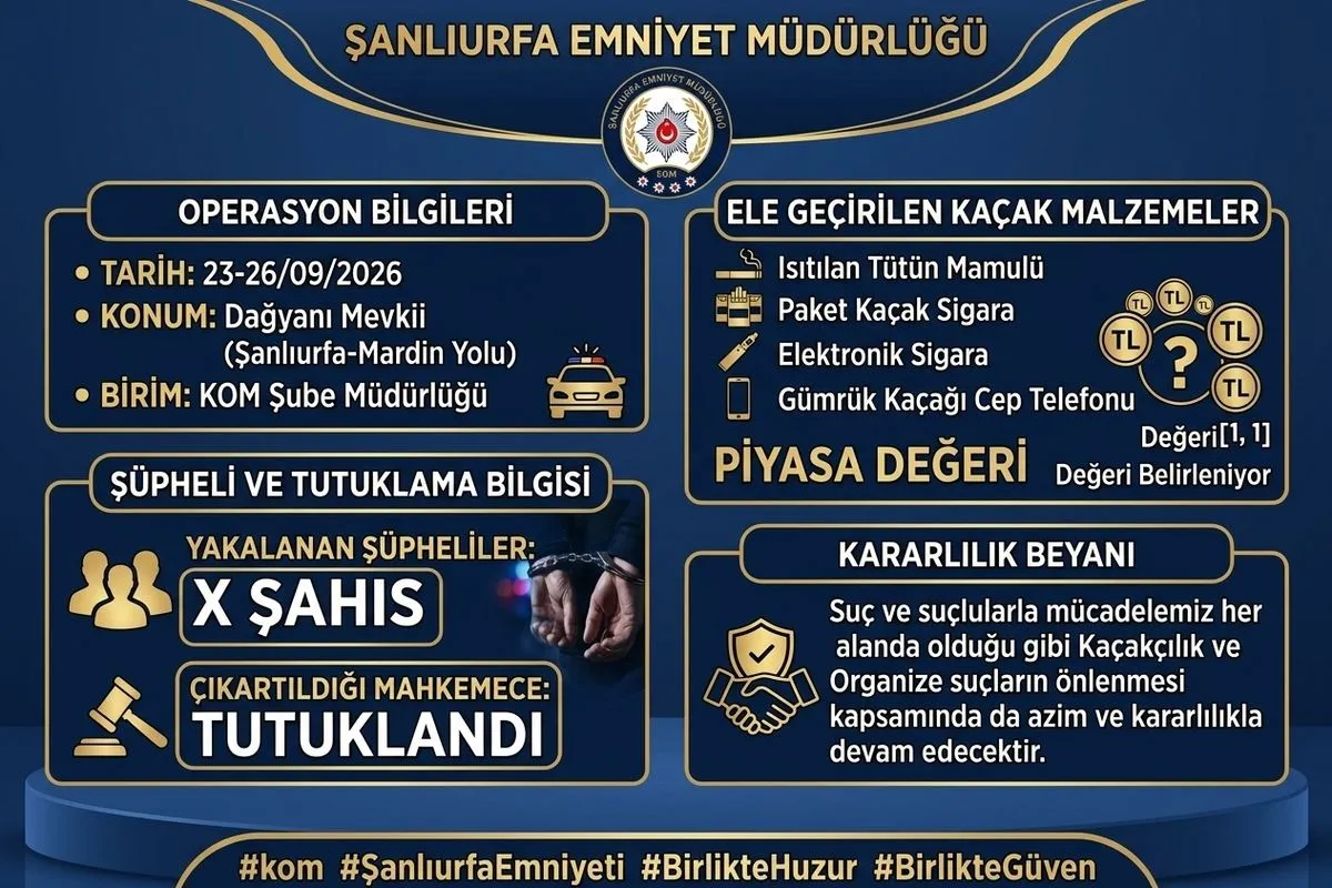 ŞANLIURFA’DA DEV KAÇAKÇILIK OPERASYONU