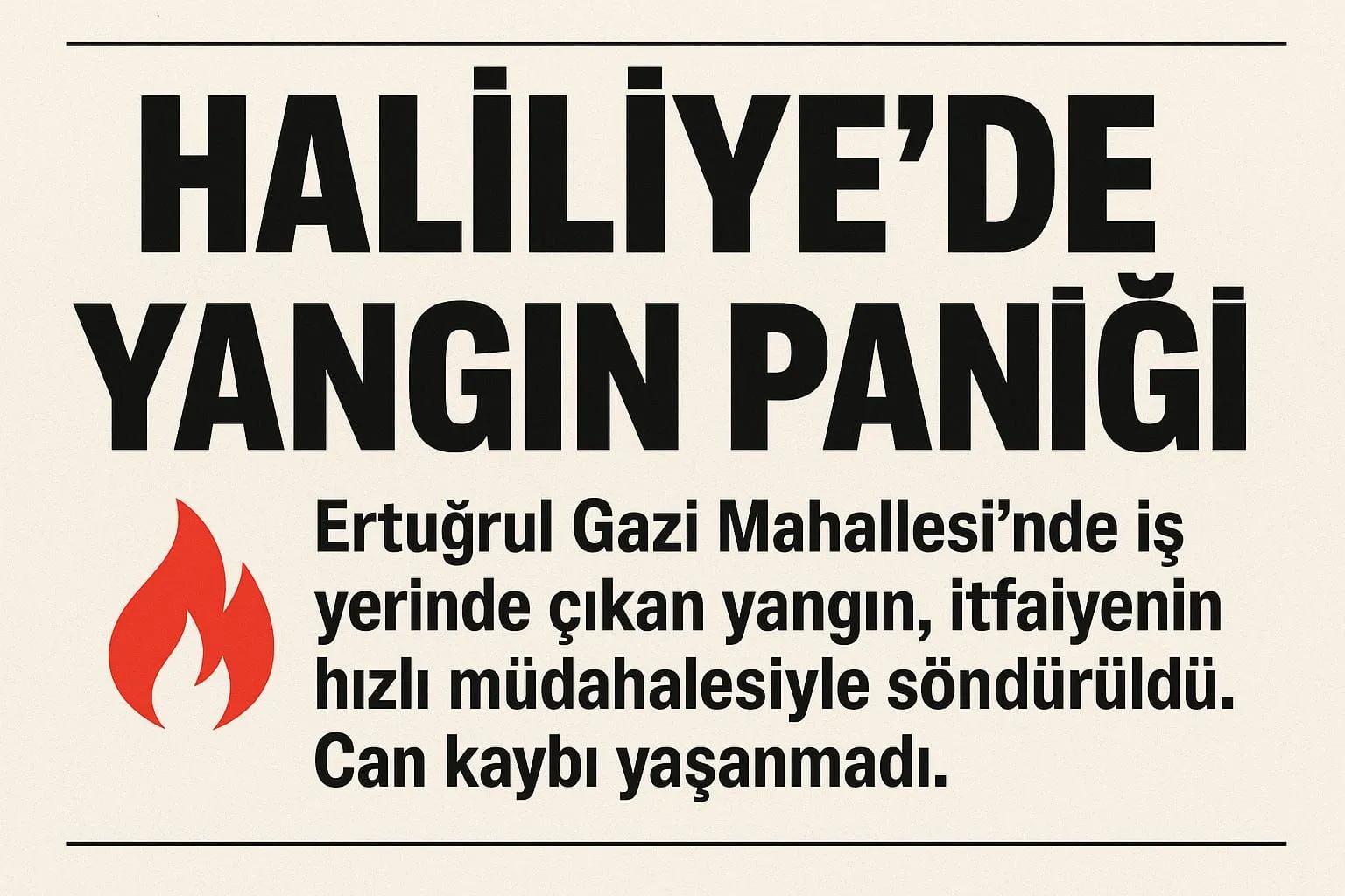 Haliliye’de İş Yerinde Yangın Paniği